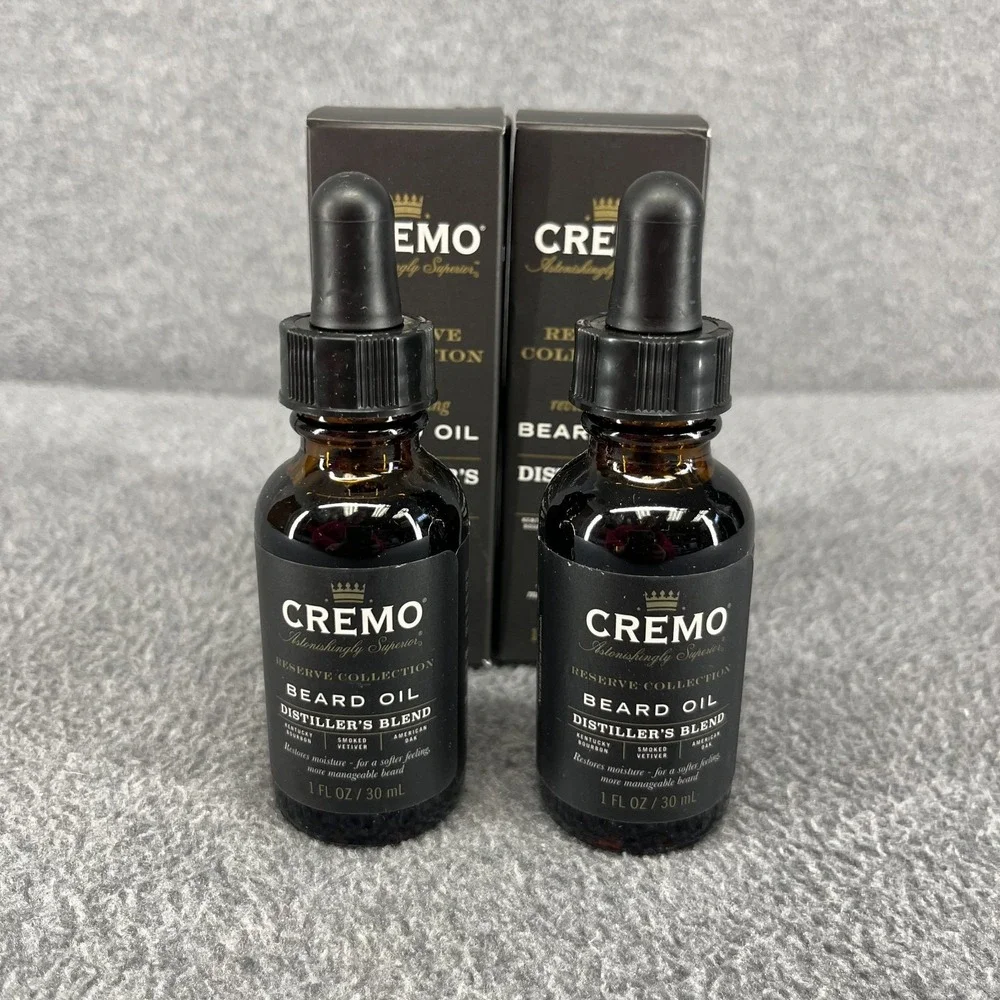2x Cremo Reserve Beard Oil Distiller's Blend Revitalizing Formula 1 oz‎ each